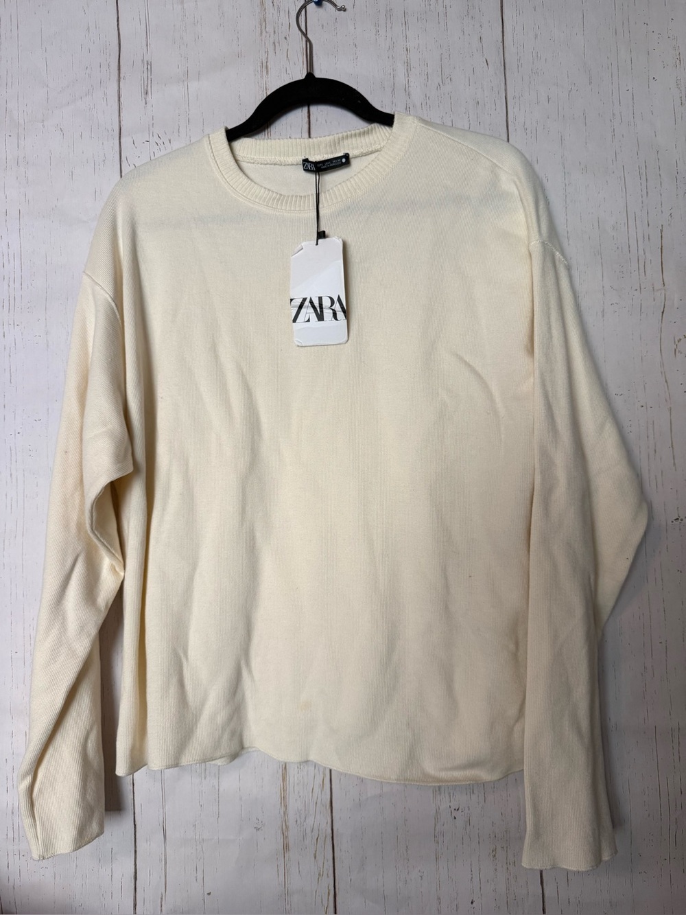 NWT ZARA Off-White Crewneck Sweater NEW - see details Large